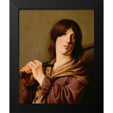 David with His Sword Black Modern Wood Framed Art Print by de Bray, Salomon
