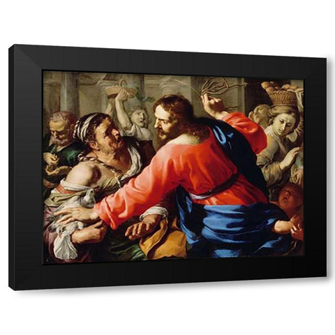 Museumist Cleansing the Temple Black Modern Wood Framed Art Print by Mei, Bernardino