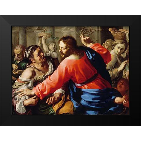 Museumist Cleansing the Temple Black Modern Wood Framed Art Print by Mei, Bernardino