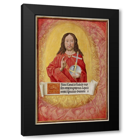 Christ in Majesty Black Modern Wood Framed Art Print by Illuminator, Unknown 16th Century Flemish