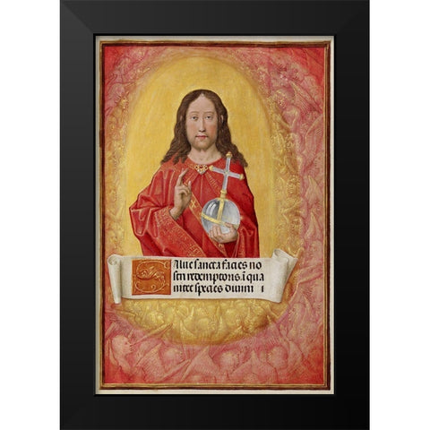 Christ in Majesty Black Modern Wood Framed Art Print by Illuminator, Unknown 16th Century Flemish