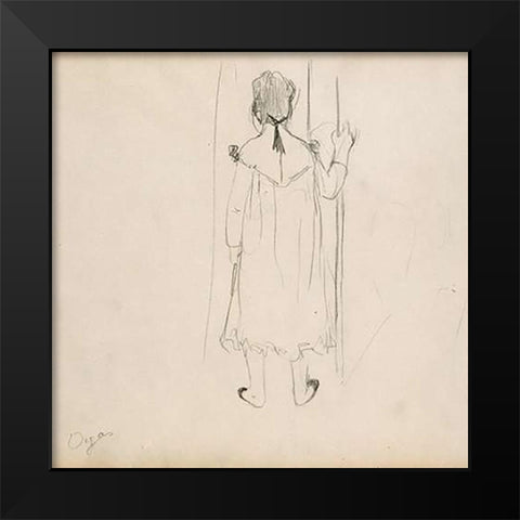 Brothel Scene Black Modern Wood Framed Art Print by Degas, Edgar