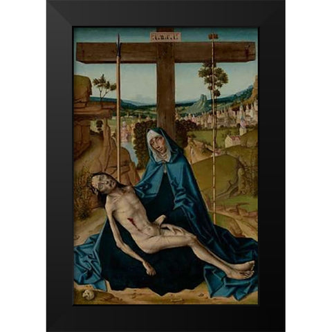 Pieta Black Modern Wood Framed Art Print by Gallego, Circle of