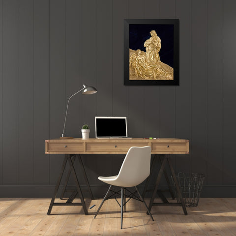 Virgin Mourning the Dead Museumist Black Modern Wood Framed Art Print by Targone, Cesare