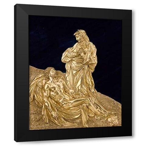 Virgin Mourning the Dead Museumist Black Modern Wood Framed Art Print with Double Matting by Targone, Cesare