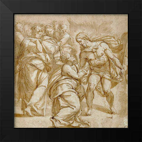 The Incredulity of Thomas Black Modern Wood Framed Art Print by Tibaldi, Pellegrino