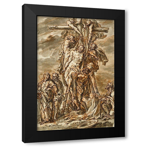 Descent from the Cross Black Modern Wood Framed Art Print by Roos, Phillip