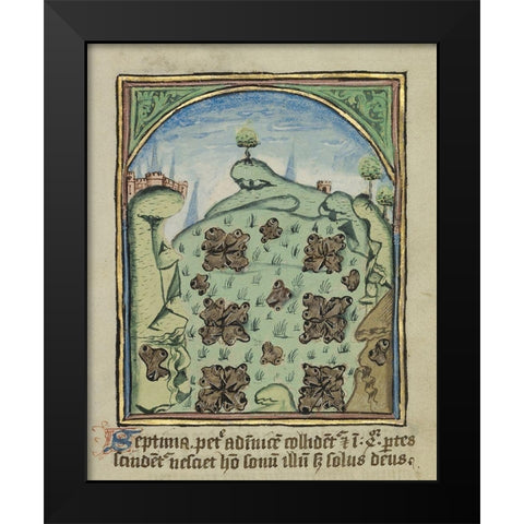 The Seventh Sign before the Day of Judgement Black Modern Wood Framed Art Print by Illuminator, Unknown 12th Century English