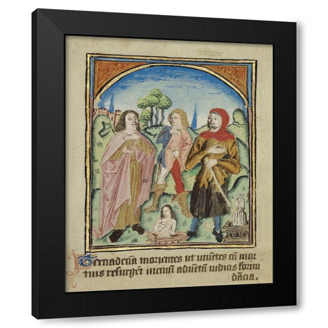 The Thirteenth Sign before the Day of Judgement Black Modern Wood Framed Art Print by Illuminator, Unknown 12th Century English