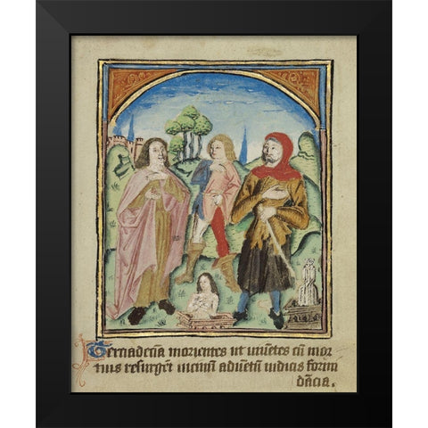 The Thirteenth Sign before the Day of Judgement Black Modern Wood Framed Art Print by Illuminator, Unknown 12th Century English
