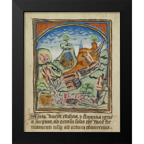The Sixth Sign before the Day of Judgement Black Modern Wood Framed Art Print by Illuminator, Unknown 12th Century English