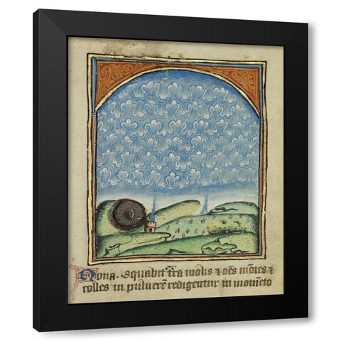 The Ninth Sign before the Day of Judgement Black Modern Wood Framed Art Print by Illuminator, Unknown 12th Century English