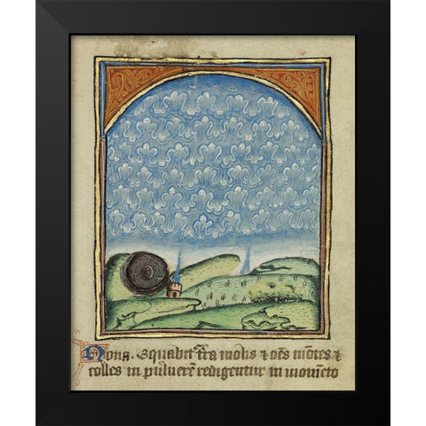 The Ninth Sign before the Day of Judgement Black Modern Wood Framed Art Print by Illuminator, Unknown 12th Century English