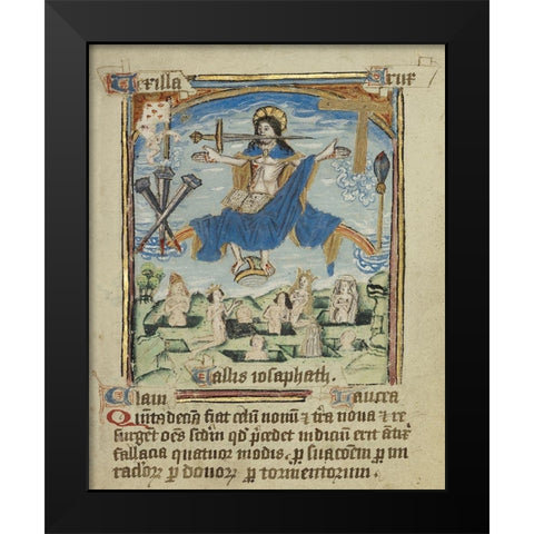 The Fifteenth and Final Sign before the Day of Judgement Black Modern Wood Framed Art Print by Illuminator, Unknown 12th Century English