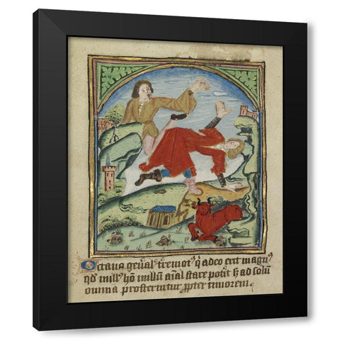 The Eighth Sign before the Day of Judgement Black Modern Wood Framed Art Print by Illuminator, Unknown 12th Century English