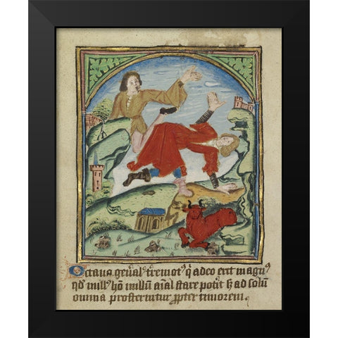 The Eighth Sign before the Day of Judgement Black Modern Wood Framed Art Print by Illuminator, Unknown 12th Century English