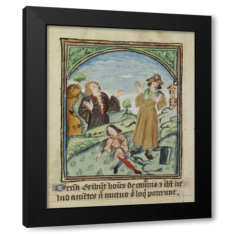 The Tenth Sign before the Day of Judgement Black Modern Wood Framed Art Print by Illuminator, Unknown 12th Century English