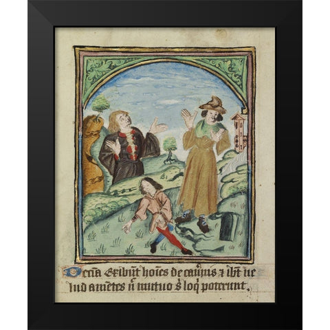 The Tenth Sign before the Day of Judgement Black Modern Wood Framed Art Print by Illuminator, Unknown 12th Century English