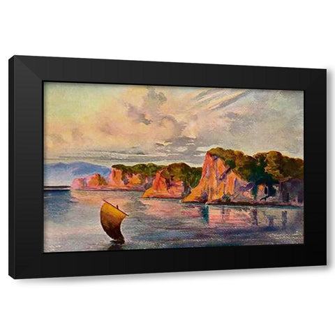 Die Roten Lampen vom Ceylon Ratu Pana, Laterit-Felsen bei Belligemma Black Modern Wood Framed Art Print with Double Matting by Haeckel, Ernst