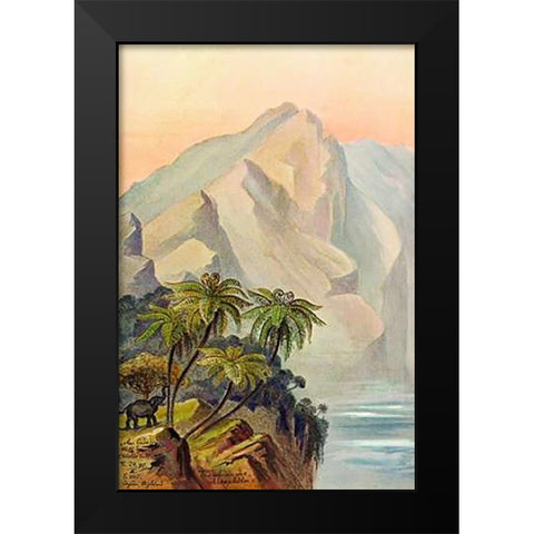 Am Ende der Welt Worlds End. Ceylon Black Modern Wood Framed Art Print by Haeckel, Ernst