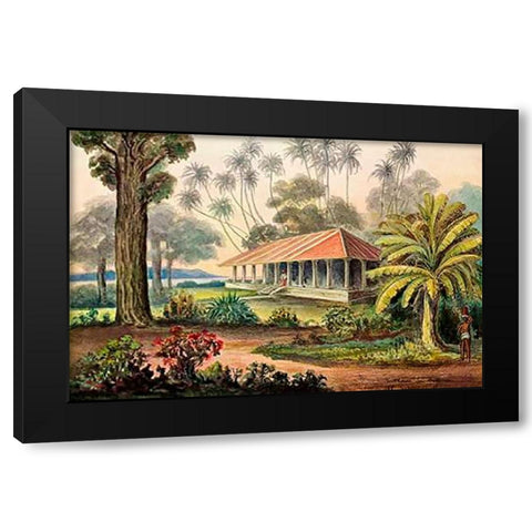 Rasthaus von Belligemma Sudkuste von Ceylon Black Modern Wood Framed Art Print with Double Matting by Haeckel, Ernst