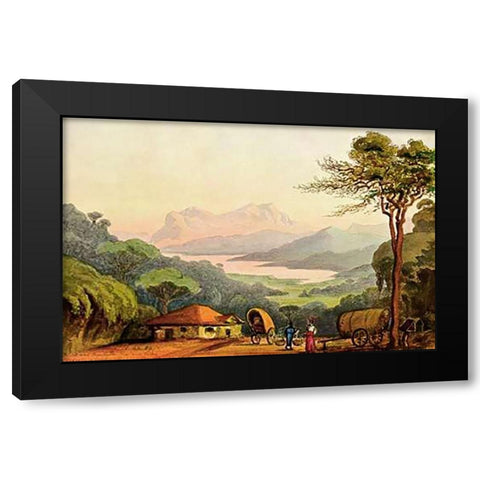 Nurellia-See Vom Rambodde-PaÃŸ, Ceylon Black Modern Wood Framed Art Print by Haeckel, Ernst