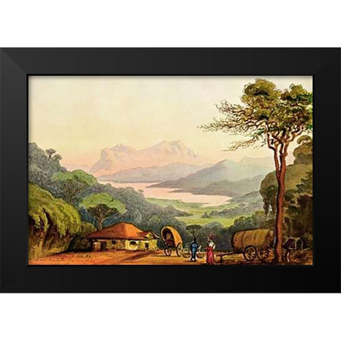 Nurellia-See Vom Rambodde-PaÃŸ, Ceylon Black Modern Wood Framed Art Print by Haeckel, Ernst