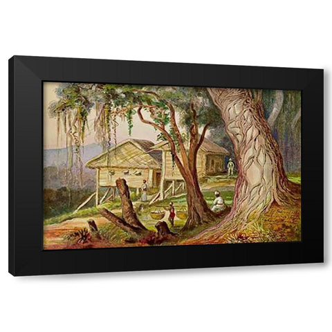 Elefanten-Corral Lambugana, Ceylon Black Modern Wood Framed Art Print by Haeckel, Ernst