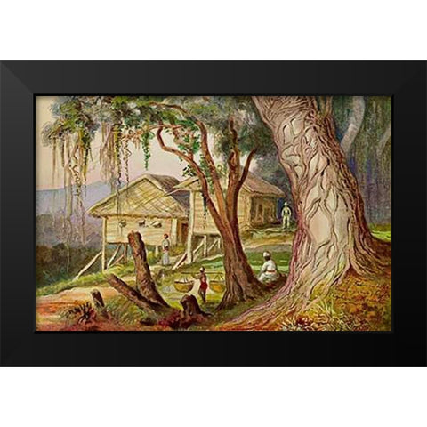 Elefanten-Corral Lambugana, Ceylon Black Modern Wood Framed Art Print by Haeckel, Ernst