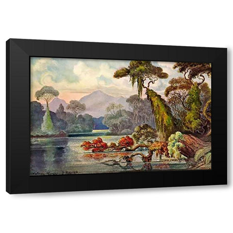 Urwald am Blauen FluÃŸ Kelany-Ganga, Ceylon Black Modern Wood Framed Art Print by Haeckel, Ernst