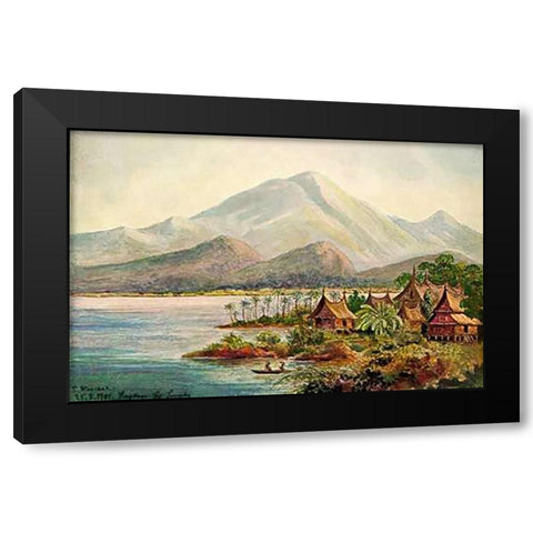 Singkara-See, Padanger Hochland, Sumatra Black Modern Wood Framed Art Print by Haeckel, Ernst