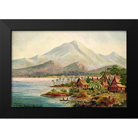 Singkara-See, Padanger Hochland, Sumatra Black Modern Wood Framed Art Print by Haeckel, Ernst