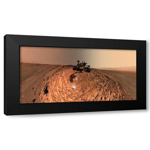 Curiosity Self-Portrait at Buckskin Drilling Site on Mount Sharp Black Modern Wood Framed Art Print with Double Matting by Curiosity