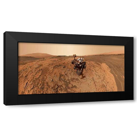 Curiosity Self-Portrait at Mojave Site on Mount Sharp Black Modern Wood Framed Art Print with Double Matting by Curiosity