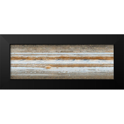 Map of Jupiter from Cassini Mission Black Modern Wood Framed Art Print by NASA