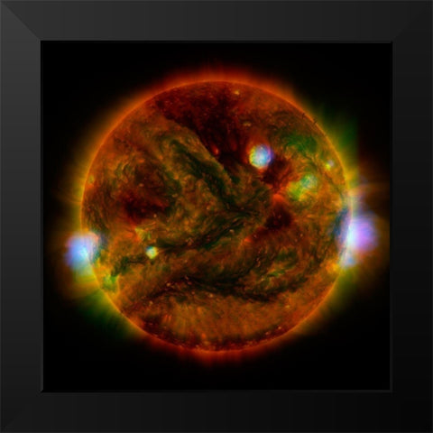 The Sun, taken by NuSTAR, April 29, 2015 Black Modern Wood Framed Art Print by NASA