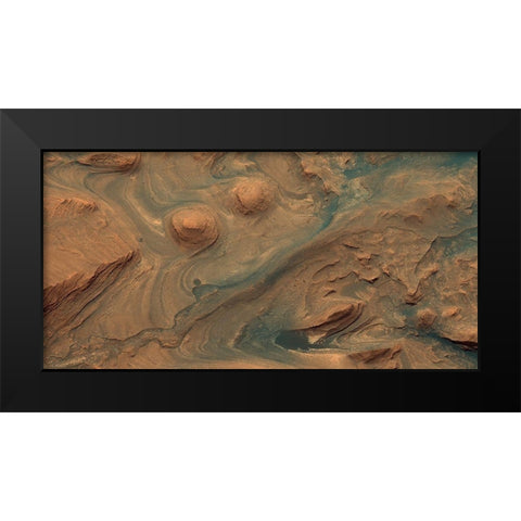 Mars HiRISE - Martian Surface Detail, April 22, 2015 Black Modern Wood Framed Art Print by NASA