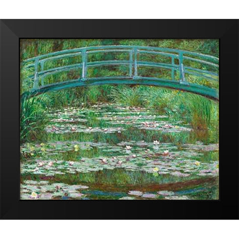 The Japanese Footbridge, 1899 Black Modern Wood Framed Art Print by Monet, Claude