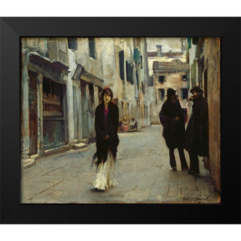 Street in Venice, 1882 Black Modern Wood Framed Art Print by Sargent, John Singer
