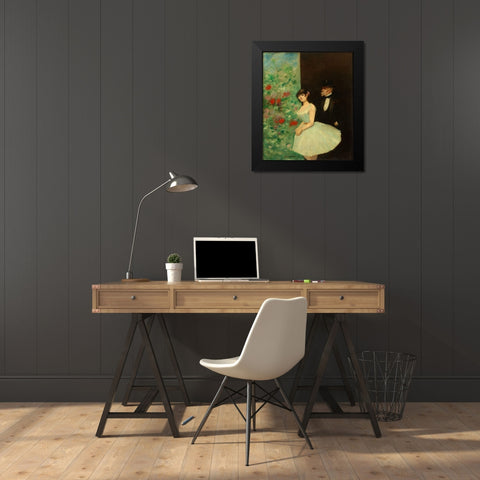 Behind the Scenes, c. 1880 Black Modern Wood Framed Art Print by Forain, Jean-Louis