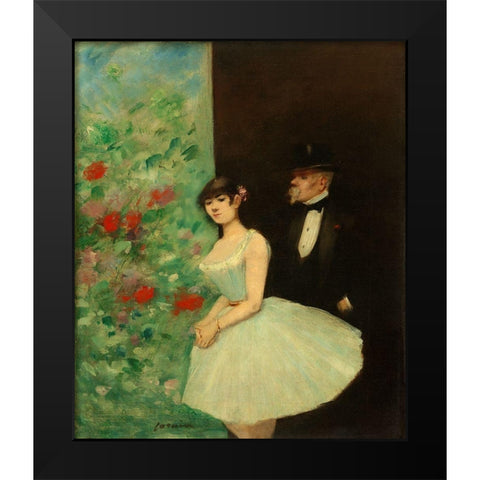 Behind the Scenes, c. 1880 Black Modern Wood Framed Art Print by Forain, Jean-Louis