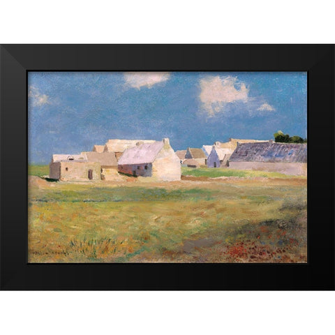 Breton Village, 1890 Black Modern Wood Framed Art Print by Redon, Odilon