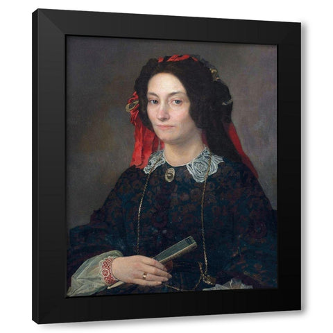 Marie Josphine Jacoba van Marcke de Lummen Black Modern Wood Framed Art Print with Double Matting by Alma-Tadema, Sir Lawrence