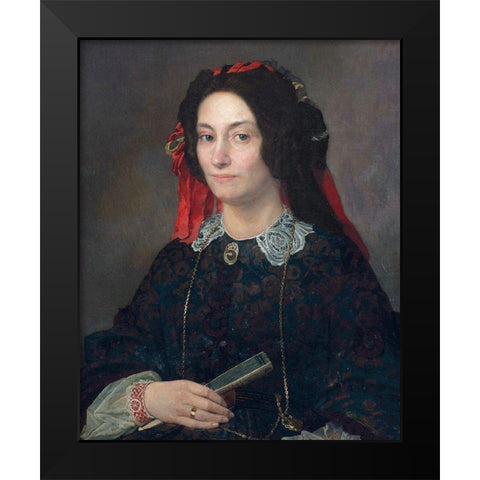 Marie Josphine Jacoba van Marcke de Lummen Black Modern Wood Framed Art Print by Alma-Tadema, Sir Lawrence