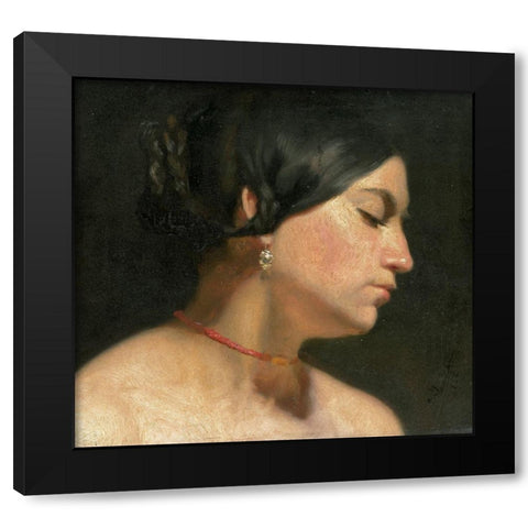 Maria Magdalena, 1854 Black Modern Wood Framed Art Print by Alma-Tadema, Sir Lawrence