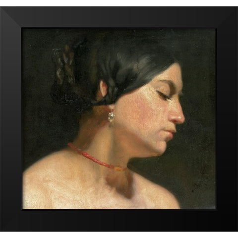 Maria Magdalena, 1854 Black Modern Wood Framed Art Print by Alma-Tadema, Sir Lawrence