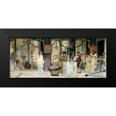 The Vintage Festival, 1871 Black Modern Wood Framed Art Print by Alma-Tadema, Sir Lawrence
