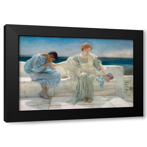 Ask Me No More, 1906 Black Modern Wood Framed Art Print with Double Matting by Alma-Tadema, Sir Lawrence