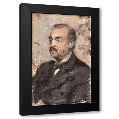 Portrait of Julien de la Rochenoire Black Modern Wood Framed Art Print by Manet, Edouard