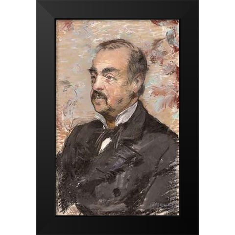 Portrait of Julien de la Rochenoire Black Modern Wood Framed Art Print by Manet, Edouard